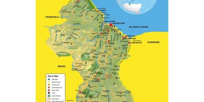 মানচিত্র, গায়ানা, মানচিত্র অবস্থান