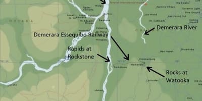 মানচিত্র essequibo কোস্ট, গায়ানা